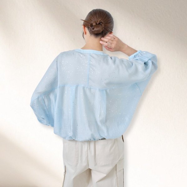 画像14: KELEN / ケレン 箔プリントバルーンシルエットブラウス SNOW (14)