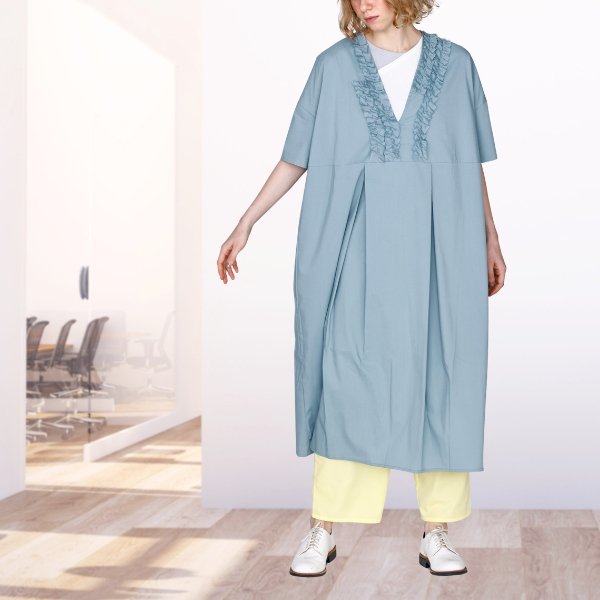 画像4: KELEN / ケレン フリルデザインVネックドレス RIFFEW (4)