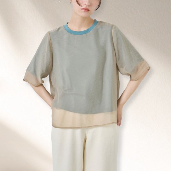 画像2: KELEN / ケレン シアーレイヤードトップス SAN (2)