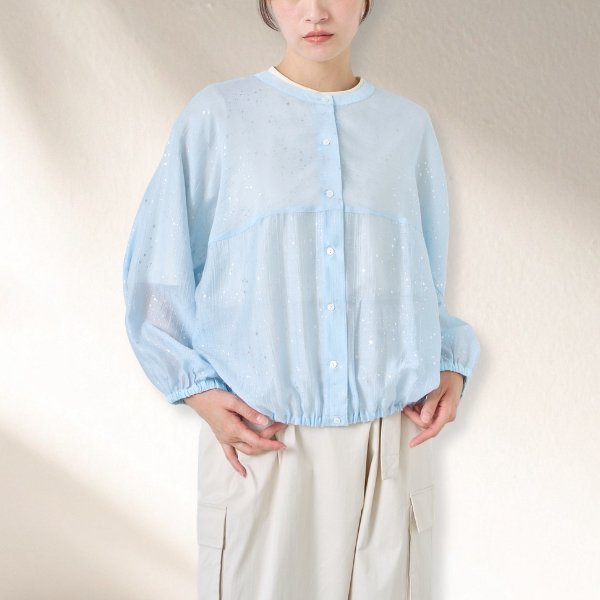 画像12: KELEN / ケレン 箔プリントバルーンシルエットブラウス SNOW (12)