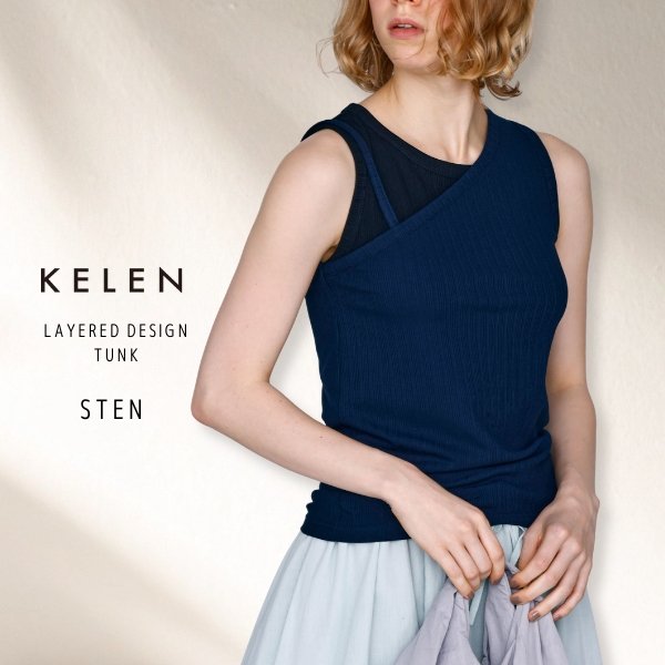 画像1: KELEN / ケレン 重ね着風デザインタンクトップ STEN (1)