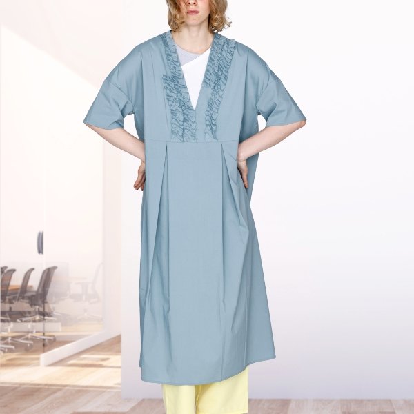 画像2: KELEN / ケレン フリルデザインVネックドレス RIFFEW (2)