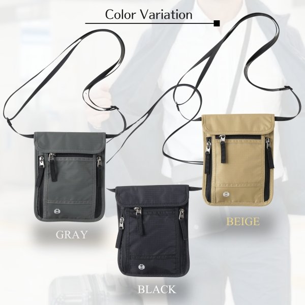 画像10: トナリノショップ セキュリティーポーチ SHADOW SLING ショルダーバッグ スキミング防止 RFIDブロッキング 超薄型 軽量 大容量6ポケット 斜め掛け 防水 貴重品入れ 海外旅行 防犯グッズ 男女兼用 (10)