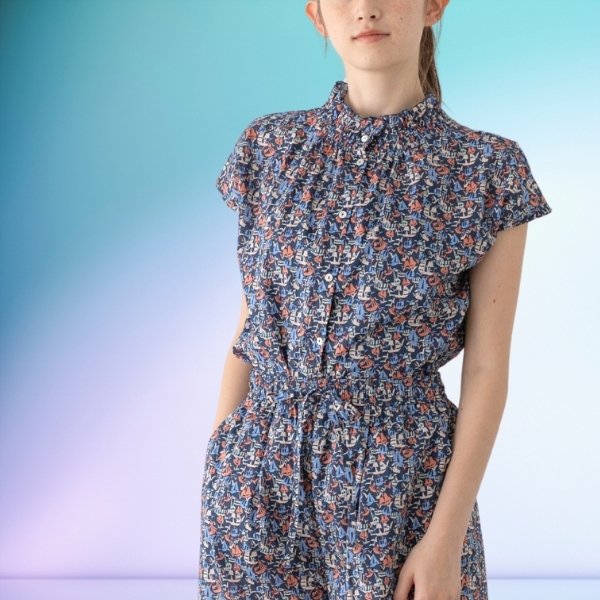 画像6: sosotto / ソソット リバティタナローン 2WAYゴムシャーリングフレンチ (6)