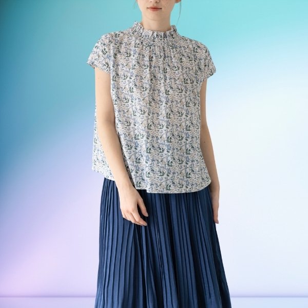 画像2: sosotto / ソソット リバティタナローン 2WAYゴムシャーリングフレンチ (2)