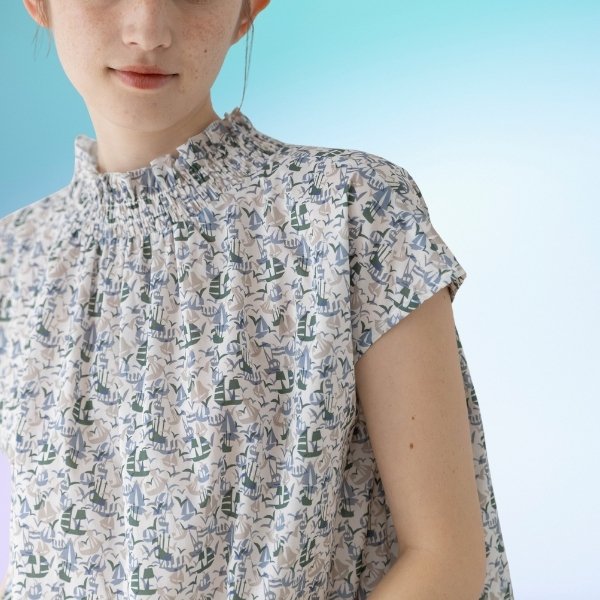 画像3: sosotto / ソソット リバティタナローン 2WAYゴムシャーリングフレンチ (3)