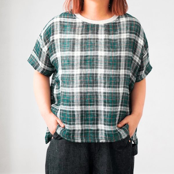 画像3: NATURAL LAUNDRY / ナテュラルランドリー 先染めパネル ワイドT (3)