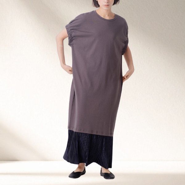 画像3: KELEN / ケレン 裾プリーツドッキング　コクーンシルエットワンピース BONNY (3)