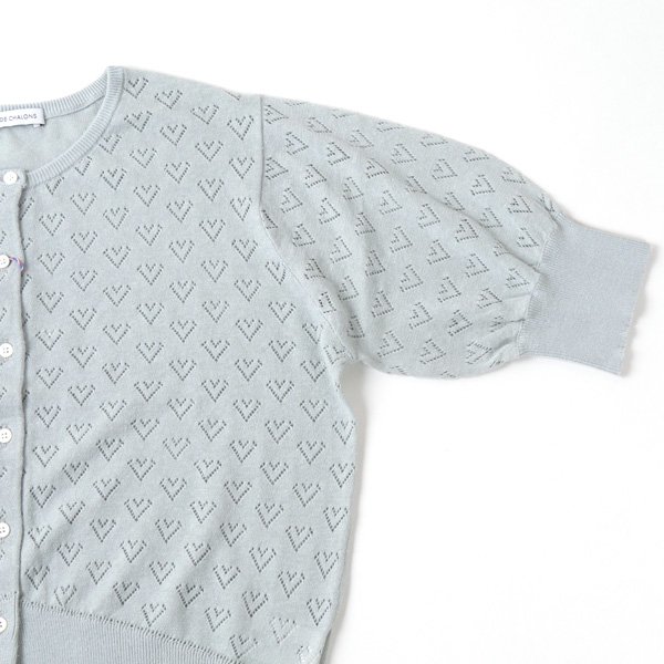 画像4: PONT DE CHALONS / ポンデシャロン コットンリネン ハートジャカードカーディガン (4)