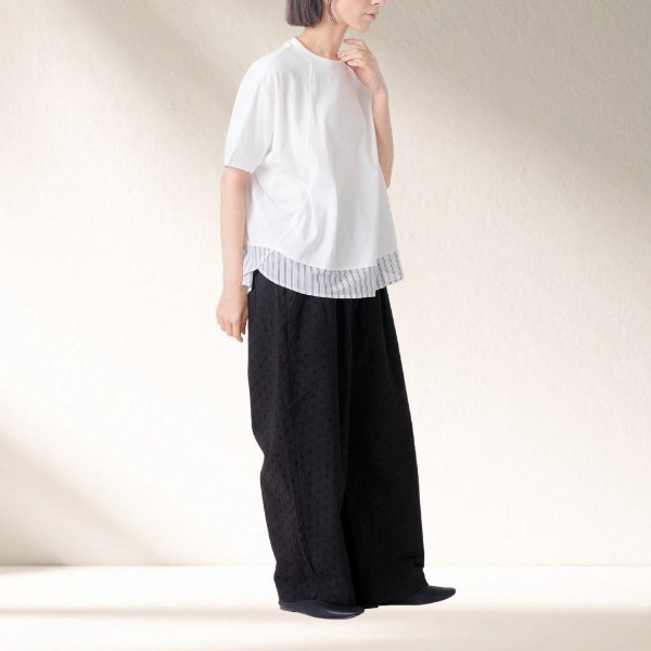 画像17: KELEN / ケレン 80ローンコットンストライプ ドッキングトップス HOPPS (17)