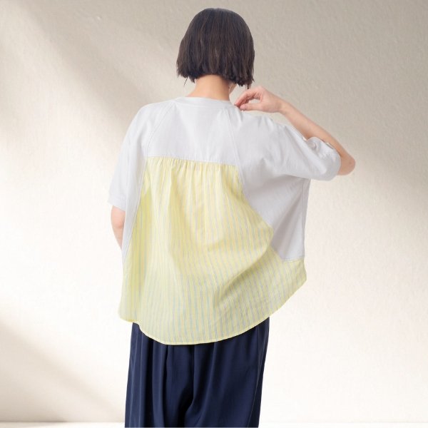 画像11: KELEN / ケレン 80ローンコットンストライプ ドッキングトップス HOPPS (11)