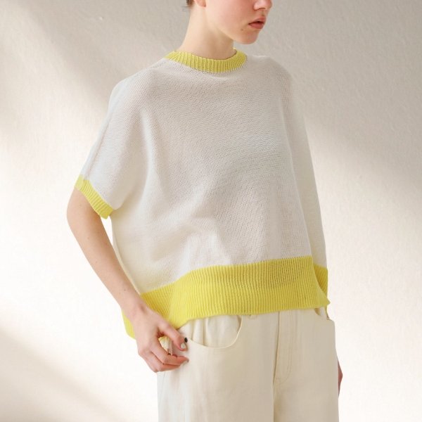 画像3: KELEN / ケレン バイカラー ホールガーメント 8ゲージニットプルオーバー MAHON (3)