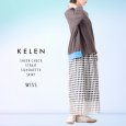 画像1: KELEN / ケレン シアーチェックストレートシルエットスカート WISS (1)