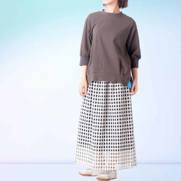 画像2: KELEN / ケレン シアーチェックストレートシルエットスカート WISS (2)