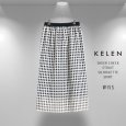 画像4: KELEN / ケレン シアーチェックストレートシルエットスカート WISS (4)