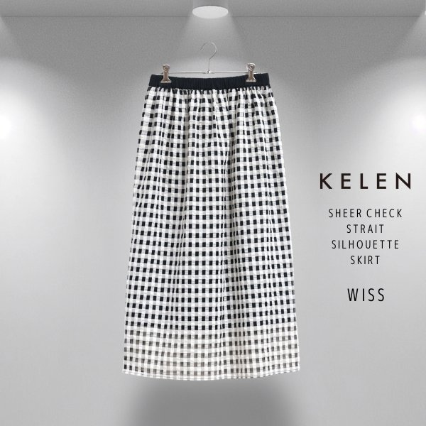 画像4: KELEN / ケレン シアーチェックストレートシルエットスカート WISS (4)
