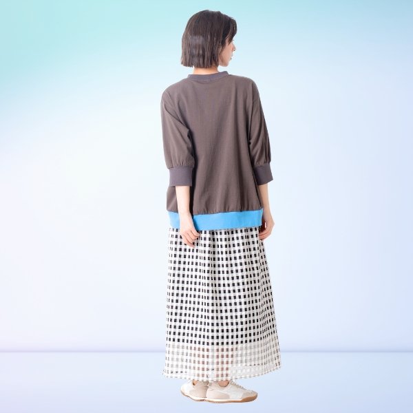 画像3: KELEN / ケレン シアーチェックストレートシルエットスカート WISS (3)