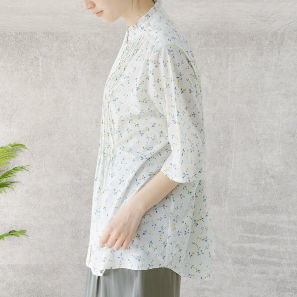 画像4: sosotto / ソソット LIBERTYフリルカラー梯子レースチュニックブラウス6分袖 (4)