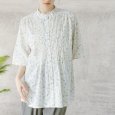 画像2: sosotto / ソソット LIBERTYフリルカラー梯子レースチュニックブラウス6分袖 (2)
