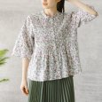 画像4: sosotto / ソソット LIBERTY細ピンタックスタンドブラウス6分袖 (4)