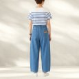 画像2: sosotto / ソソット 7ozデニムリボン付きカーブパンツ (2)
