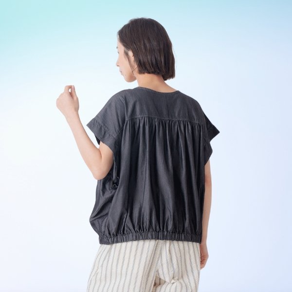 画像5: KELEN / ケレン 接触冷感3.5ozデニム 前後2WAYブラウス MEYA (5)