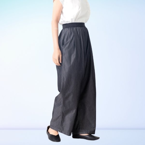 画像4: KELEN / ケレン 接触冷感3.5ozデニム ジャガードゴムパンツ DESTY (4)