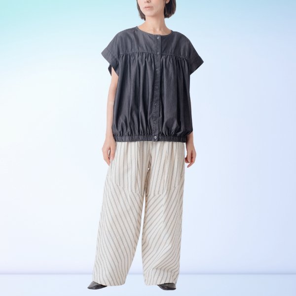 画像3: KELEN / ケレン 接触冷感3.5ozデニム 前後2WAYブラウス MEYA (3)