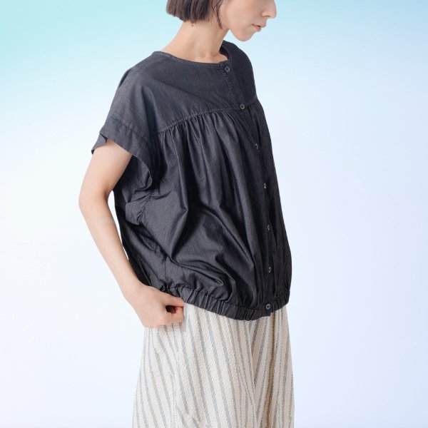 画像4: KELEN / ケレン 接触冷感3.5ozデニム 前後2WAYブラウス MEYA (4)