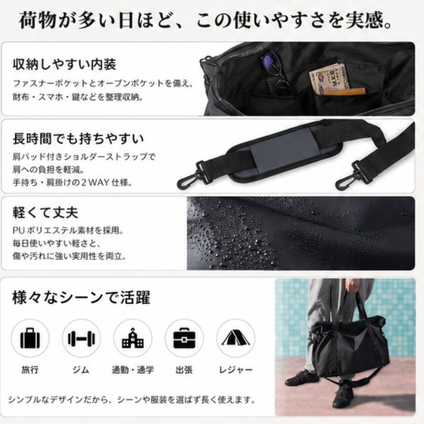 画像4: トナリノショップ しれっと男前ボストン3 (4)