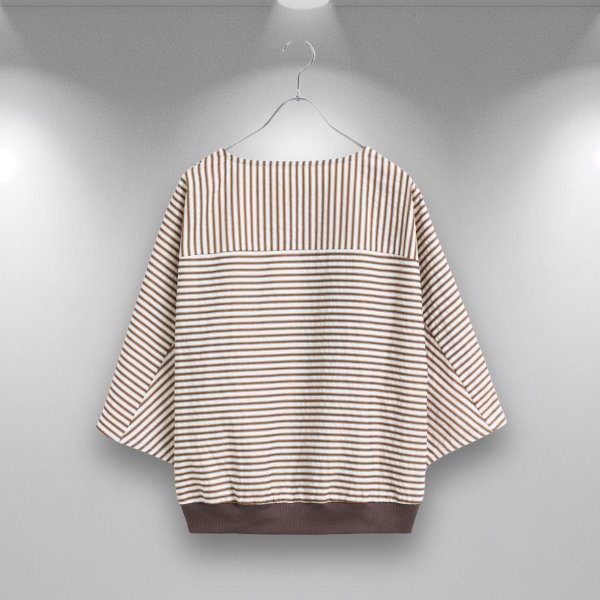 画像9: KELEN / ケレン ヤッコスリーブ シアーサッカー ストライプ トップス NICK (9)