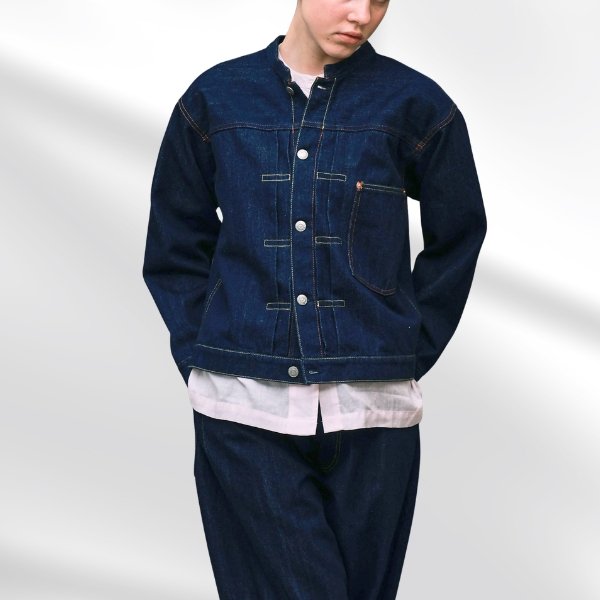 画像3: KELEN / ケレン KELEN×LENO 12oz デニム スタンドカラージャケット BRENDA BIG TRUCKER JACKET (3)