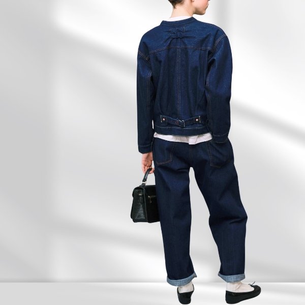 画像4: KELEN / ケレン KELEN×LENO 12oz デニム スタンドカラージャケット BRENDA BIG TRUCKER JACKET (4)