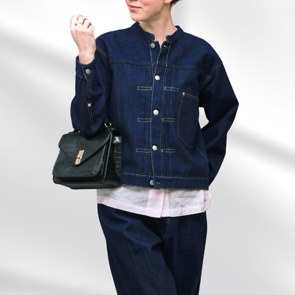 画像5: KELEN / ケレン KELEN×LENO 12oz デニム スタンドカラージャケット BRENDA BIG TRUCKER JACKET (5)