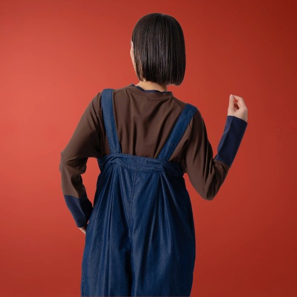 画像6: KELEN / ケレン 接触冷感 4.5o zデニム サロペット SANU (6)