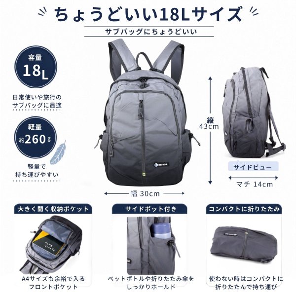 画像7: トナリノショップ  プラスワンサブバックパック　PACKABLE DAY (7)