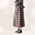 画像2: NATURAL LAUNDRY / ナテュラルランドリー 先染めパネル シャーリングスカート (2)