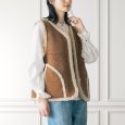 画像3: PONT DE CHALONS / ポンデシャロン フェイクムートン リバーシブルジレ (3)
