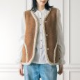 画像2: PONT DE CHALONS / ポンデシャロン フェイクムートン リバーシブルジレ (2)