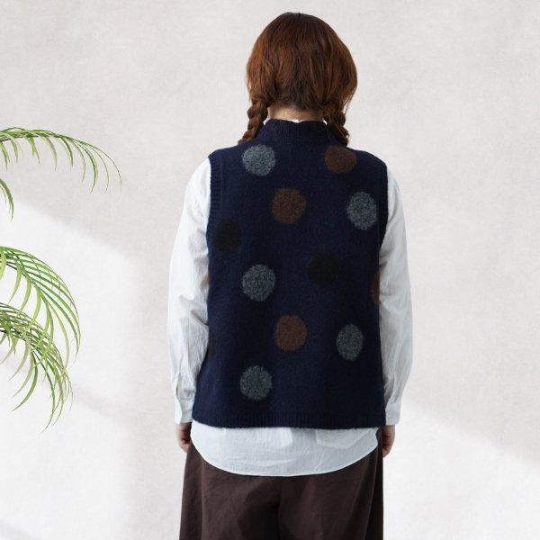 画像4: NATURAL LAUNDRY / ナテュラルランドリー カラーアルパカ ドットベスト (4)