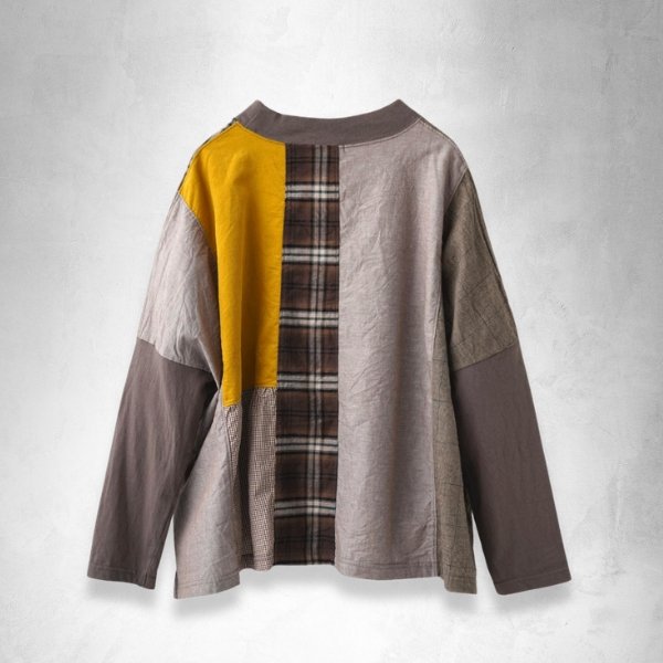 画像10: NATURAL LAUNDRY ナテュラルランドリー 先染めパネル ハギモックプルオーバー (10)