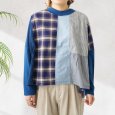 画像2: NATURAL LAUNDRY ナテュラルランドリー 先染めパネル ハギモックプルオーバー (2)