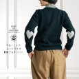 画像5: PONT DE CHALONS / ポンデシャロン ペルーニット ハートパッチ無地プルオーバー 長袖 ウールセーター (5)