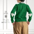 画像1: PONT DE CHALONS / ポンデシャロン ペルーニット ハートパッチ無地プルオーバー 長袖 ウールセーター (1)