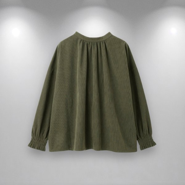 画像14: sosotto / ソソット シルキー21Wコール LIBERTYボタン 2WAYスタンドブラウス (14)