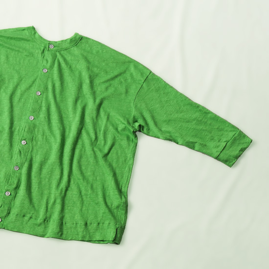新品pritプリットリネンチェック半袖シャツグリーン サイズ
