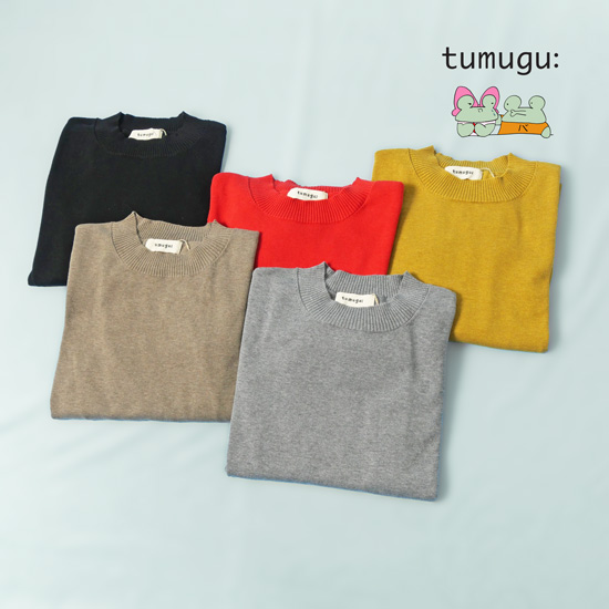 【新品未使用】tumugu ツムグ メリノウールニット デザインプルオーバー