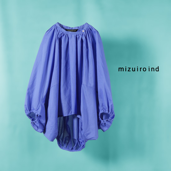 【極美品】ミズイロインドMIZUIRO IND/バルーンシャツ♪カーキ