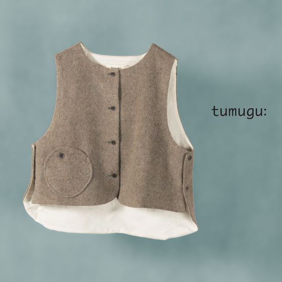 画像1: tumugu / ツムグ エコウールシャギーベスト (1)