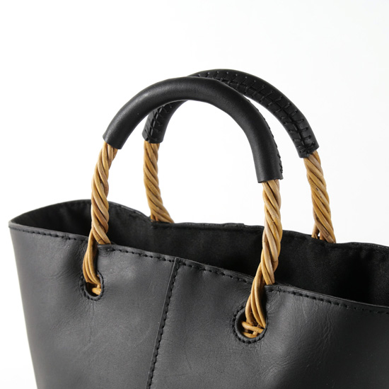 TIDEWAY ARUROG×LEATHER BASKET TOTE